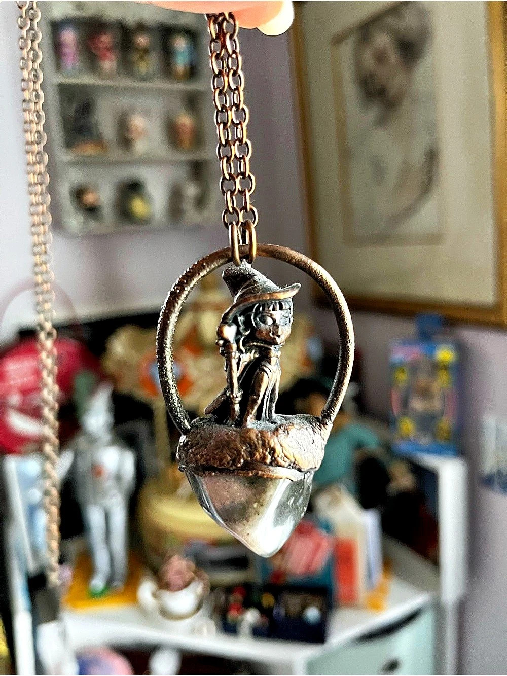 Witch Sculptural Pendant Necklace in Copper